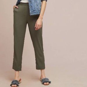 Anthropologie Light Olive Green Essential Pull-On Trouser